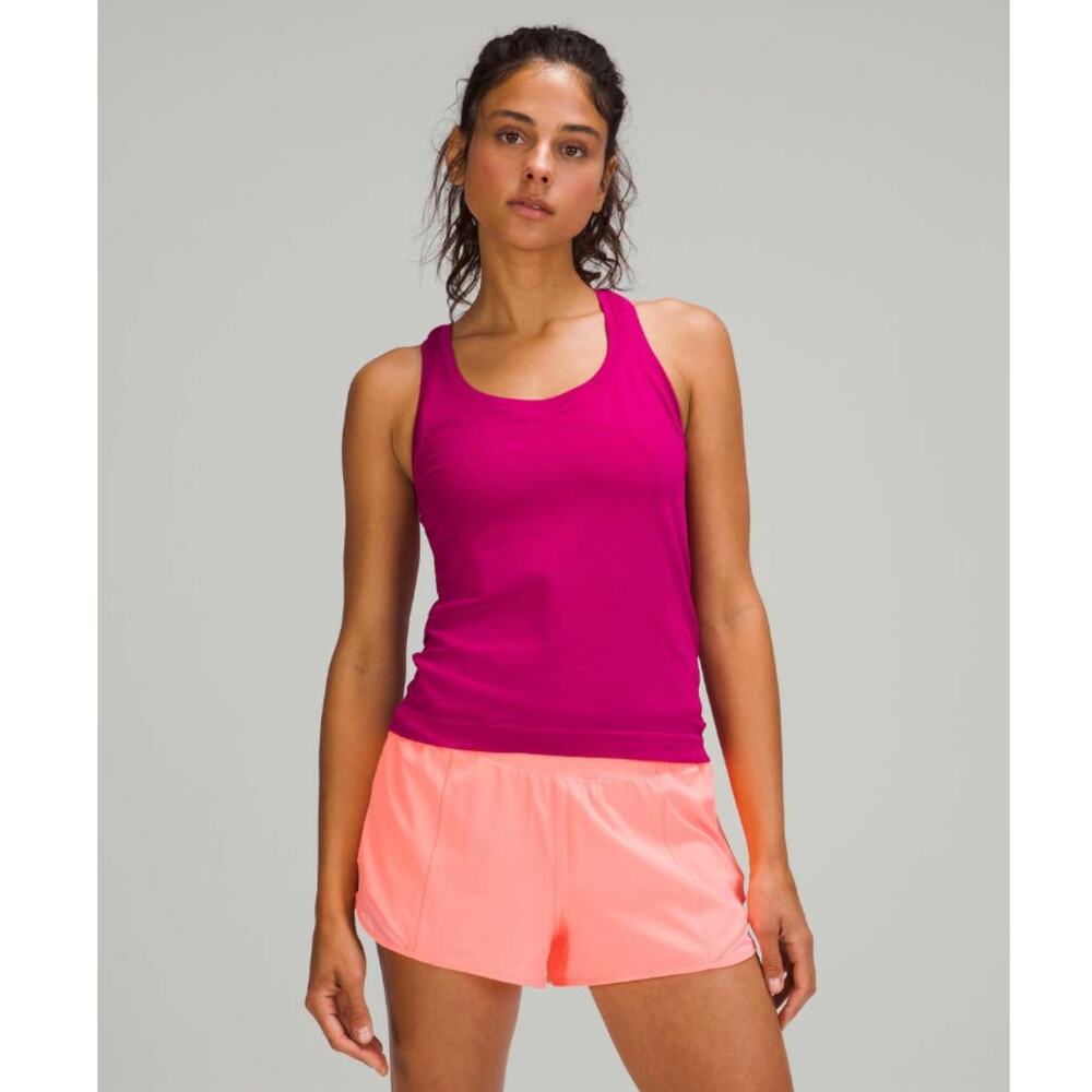 Lululemon Swiftly Race Length Tank Top Size 8 Pink Racerback Athletic Workout